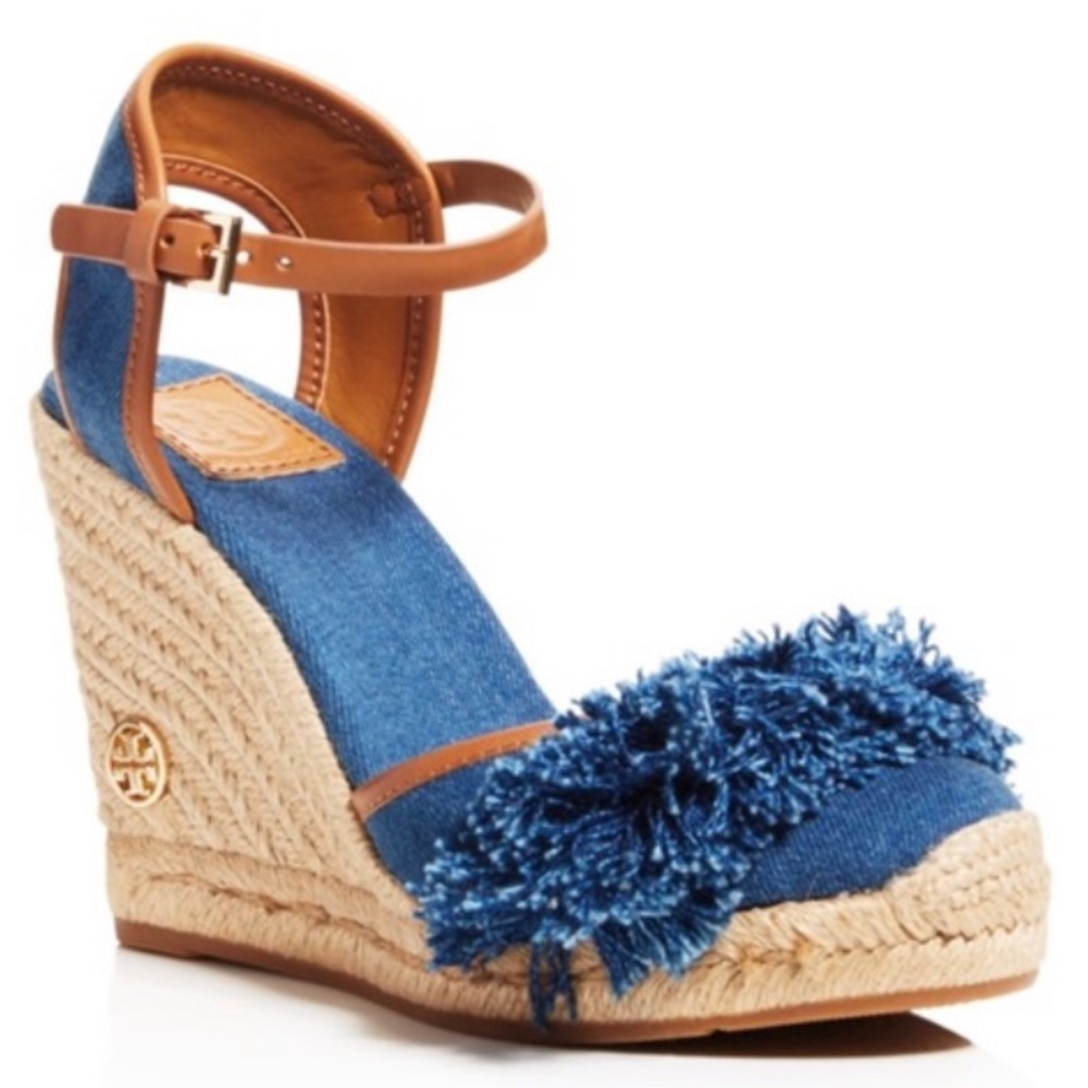 Tory Burch Shaw Fringe Espadrille Wedge Pump